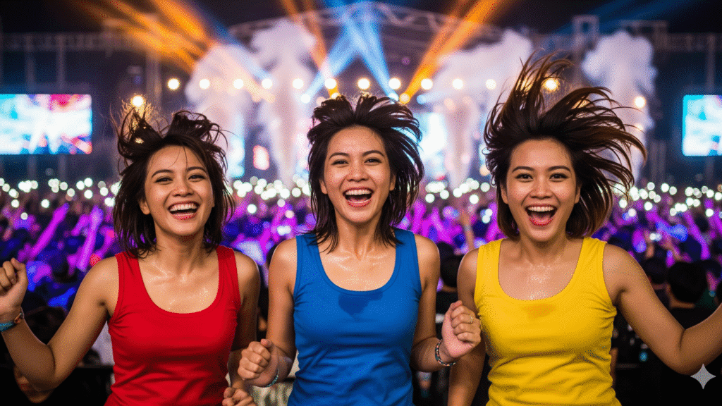 perempuan cewek nonton konser